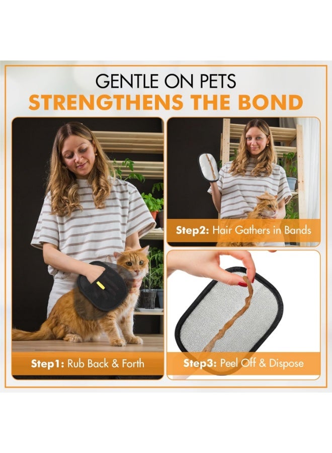 Pet Hair Removal Glove - Pet Hair Removal Glove for Dogs & Cats, Electrostatic Pet Hair Remover for Loundry, Couch, Carpet, Clothing, Bed & Car Seat, Reusable Magic Brush Pet Hair Tool - Black - Image 5